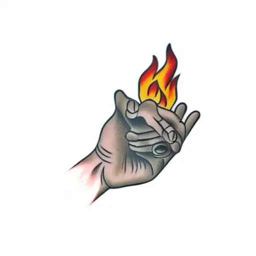 A Hand With A Fire In It