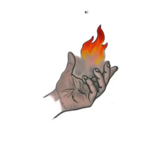 A Hand With A Fire In It