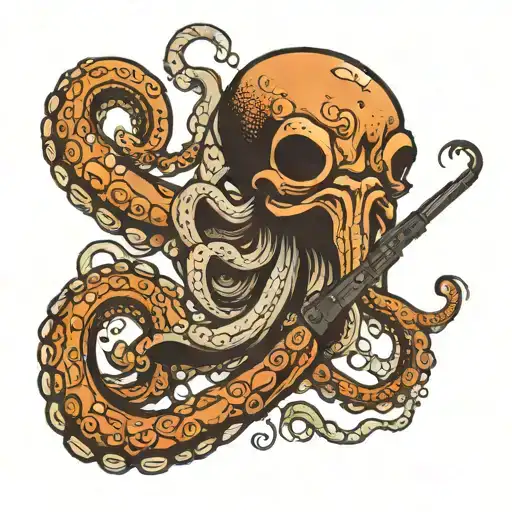 Octopus Holding An Ak-47