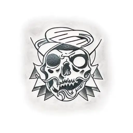 A Traditional Style Tattoo Of The Word 'Antifaschist'