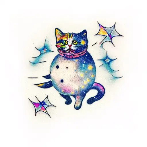 Galaxy Cat With Cobweb