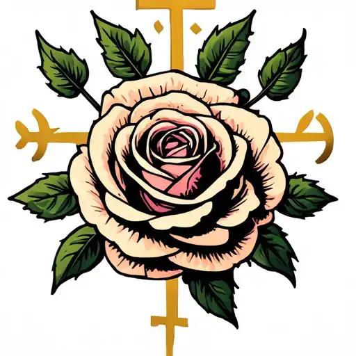 Lutheran Rose With Jerusalem Cross