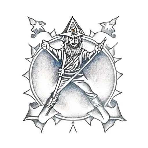 A Wizard Casting A Spell With A Def Leppard Logo In The Background