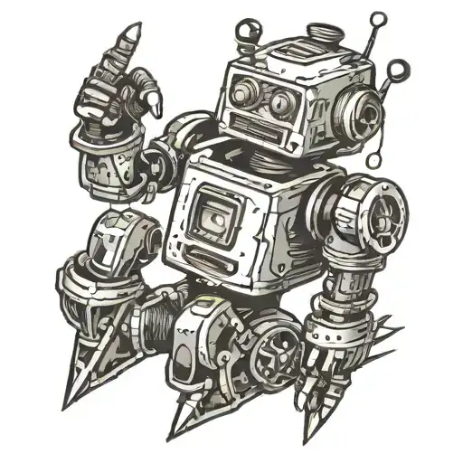 Vintage Robot With A Broken Leg