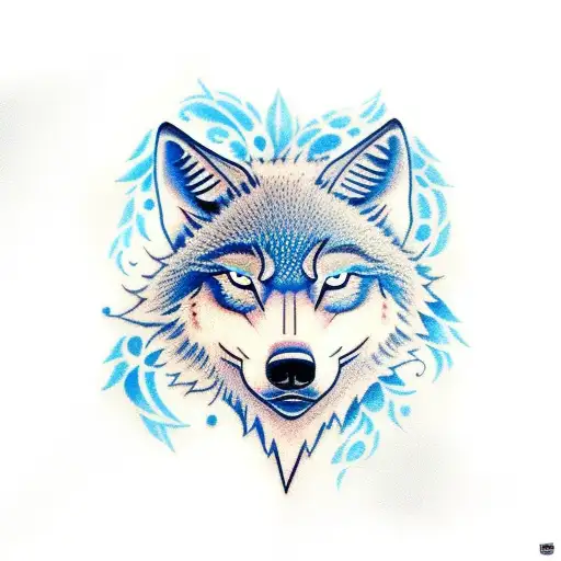 A Blue-eyed Wolf On Top Of A Blue-eyed Woman