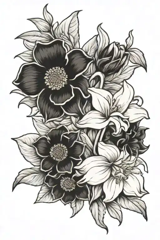 Daffodils And Sunflower Intertwined