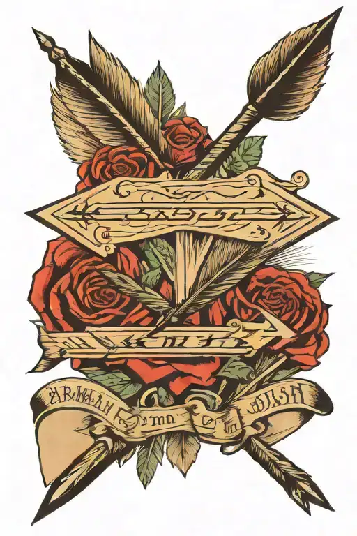 Arrows With The Names Kenleigh And Ariah In The Middle Of Each Arrow Flying In Opposite Directions