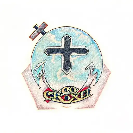 Christian Cross With Cloth Wrapped Around It