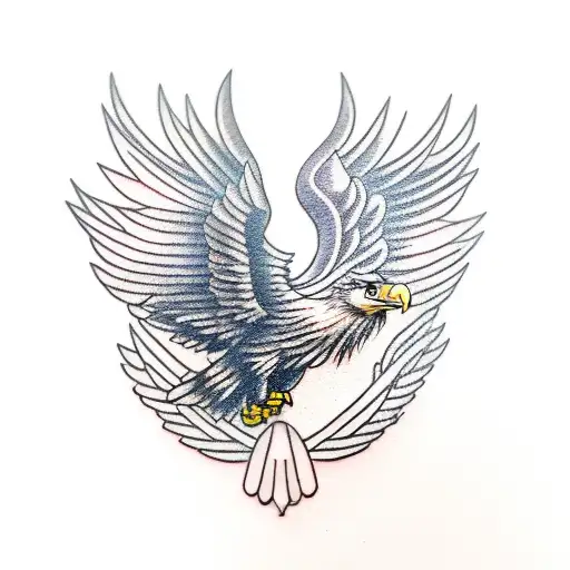 White Tailed Eagle With Canoe Paddle