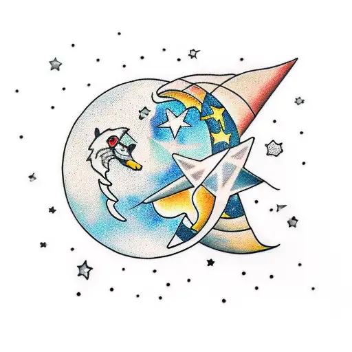 Moon In The Star Sky