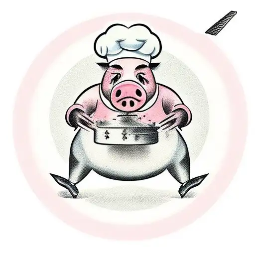 A Pig Chef Preparing A Delicious Meal
