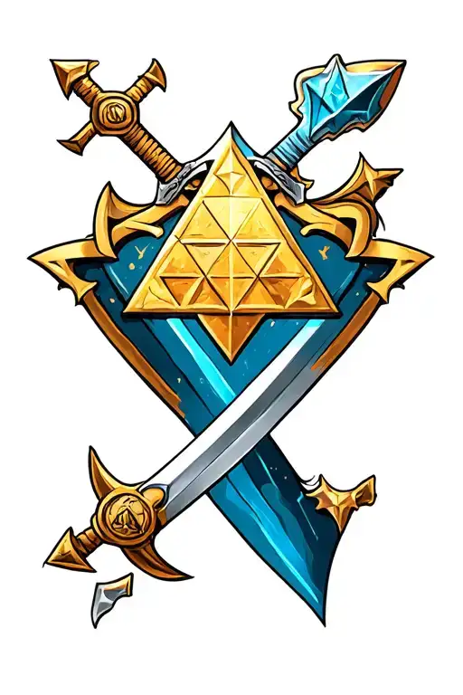 Master Sword Shield And Triforce