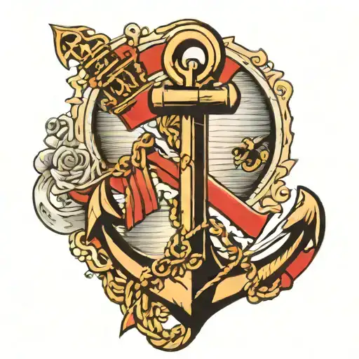 Anchor And Train Passing