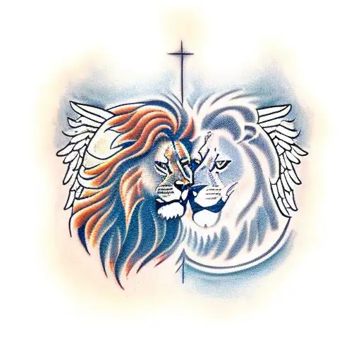 A Lion And An Angel Harmonizing Together