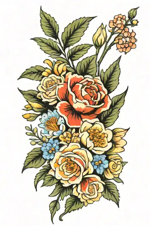 Family Birth Flower Bouquet