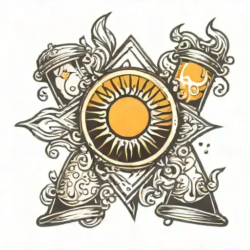 Sand Glass And Sun Shining