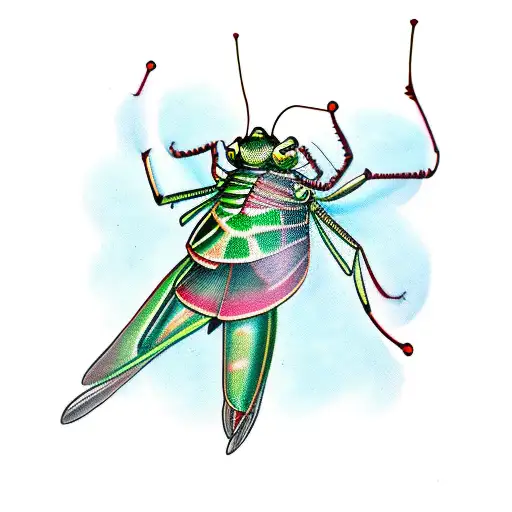 Green Mantis Holding A Black Moth