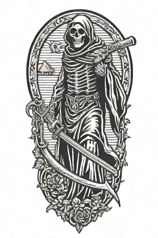 Grim Reaper Holding A Scythe