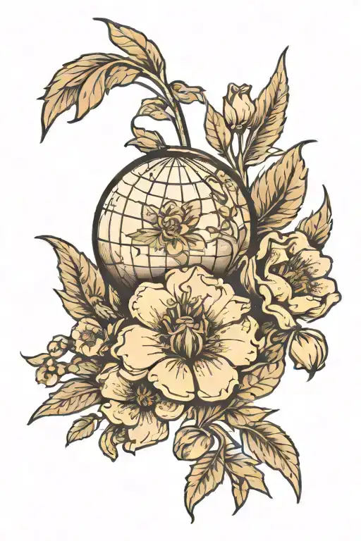Globe Flower With Straws