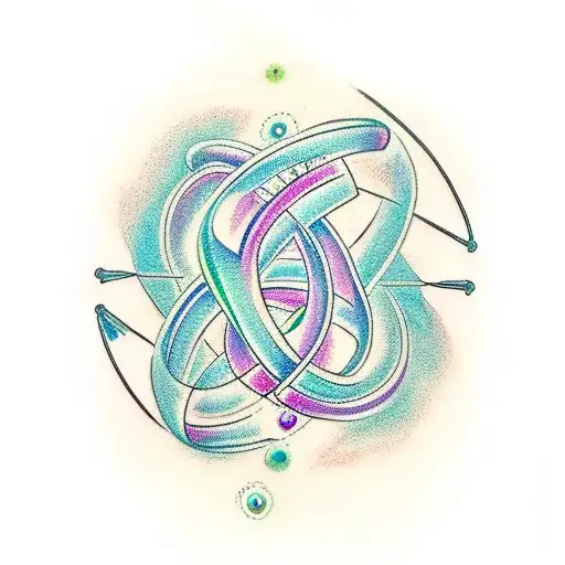 Dna Helix With Elements Of Nature