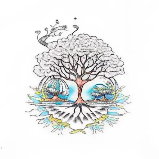 Tree Of Life With African American Woman