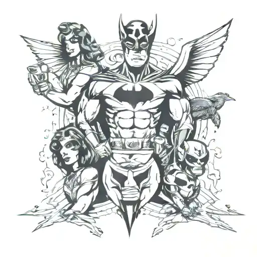 Combine Elements Of Dc And Marvel Comics Into A Unique Superhero Tattoo Design