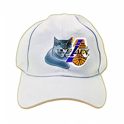 Cat Wearing A Lakers Hat