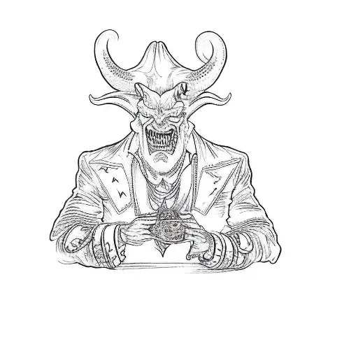 A Demon With Horns That Gives To You Lot Of Cash