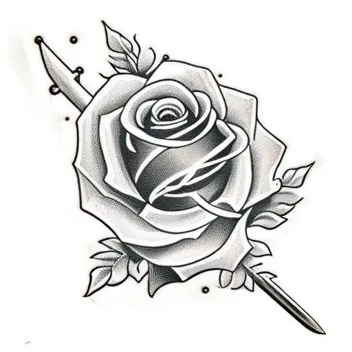 Claymore Long Sword With Roses On Back