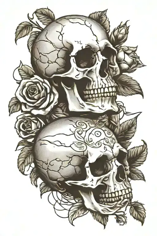 Skull And Rose Latin Memento Mori Forearm