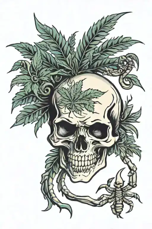 Marijuana Skull And Scorpion