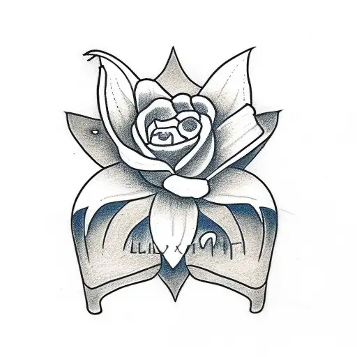 Scout Lily Flower Drawing With Rock Texture