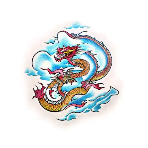 Eastern Dragon In A Floating City