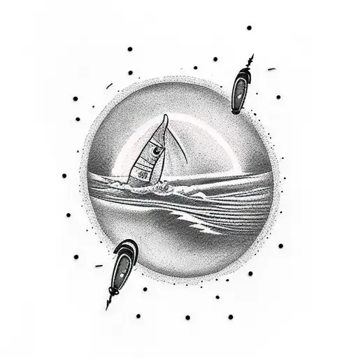 Man Falling Into An Endless Black Hole