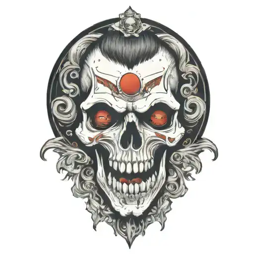 Vampire Skull With Blood Dripping From The Eye And Mouth