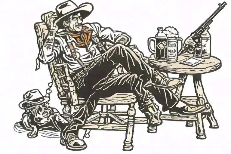 Drunk Cowboy On A Stool