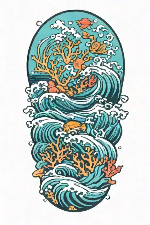 Coral Reef With Waves