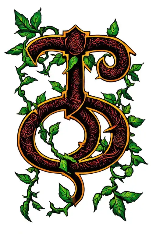 The Artist Formerly Known As Prince Symbol With Vines Running Through It