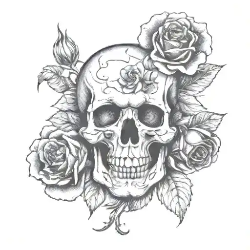 Skull Dog Rose