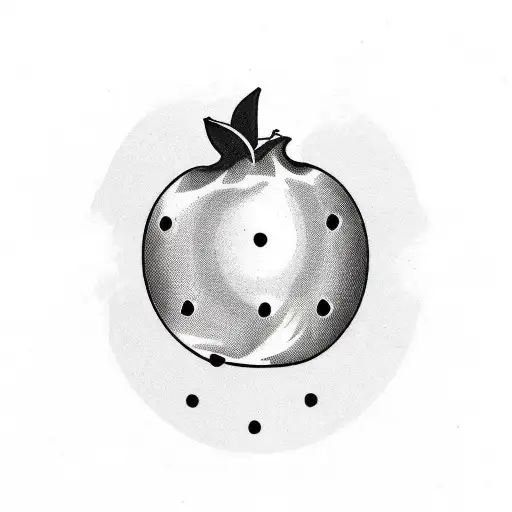 A Pomegranate Fruit In Black And White And The Sun Of Argentina Flag