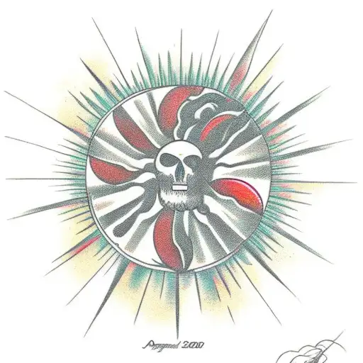 Pomegranate Fruit With The Sun From The Argentinian Flag Behind