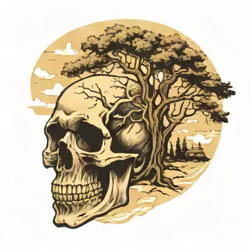 Skull Fading Into The Trees