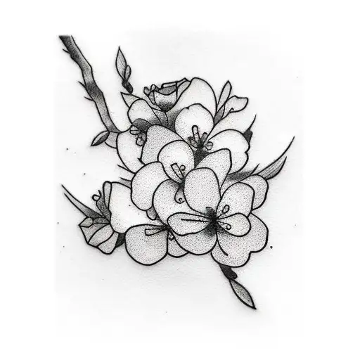 Cherry Blossom Black And Grey On Calf