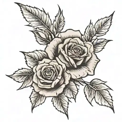 A Large Thorny Rose Branch That Is Wrapped Around The Forearm And Has Red Roses