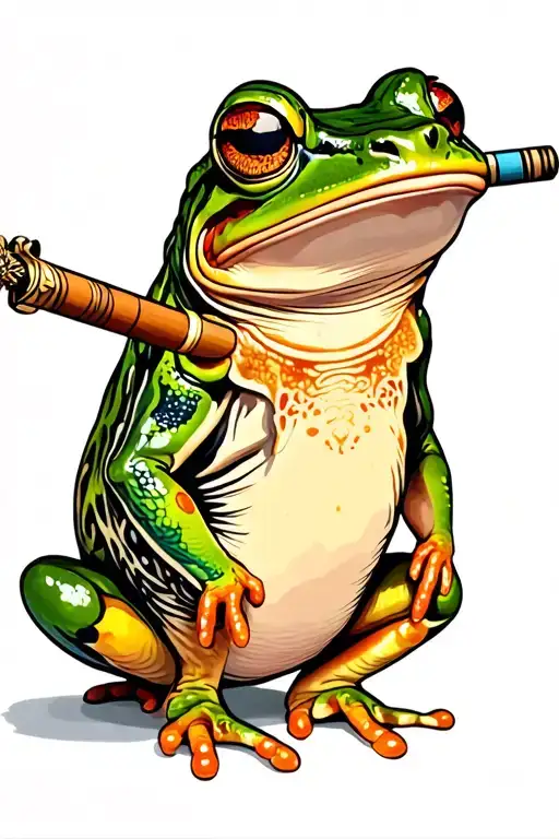 Rockstar Frog With Ciggeratte