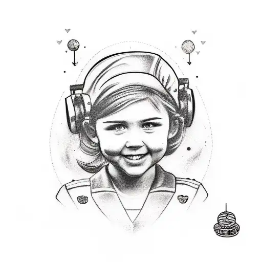 A Sketch-style Portrait Of Your Daughter Addison Holding A Football And A Game Controller