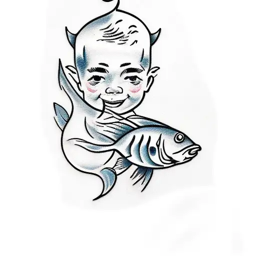 Boy With Fish Fins
