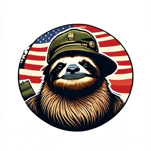 Sloth Wearing Military Kit