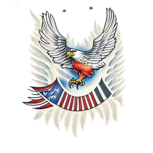 Pine Trees Campfire Eagle