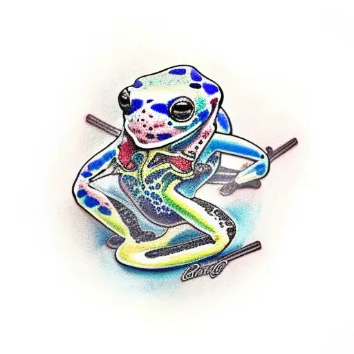 Poison Dart Frog On A Gear